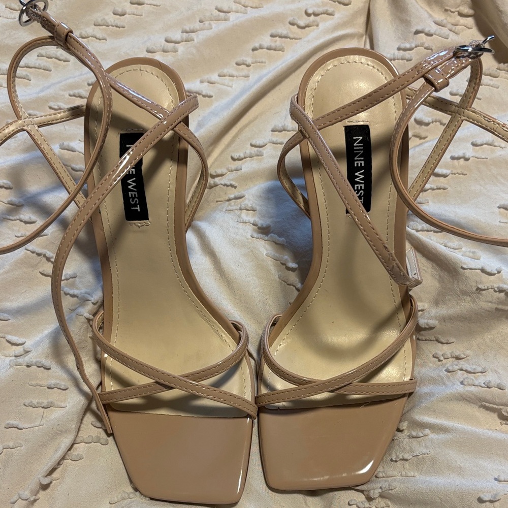 Nine West Nude Strappy Heels